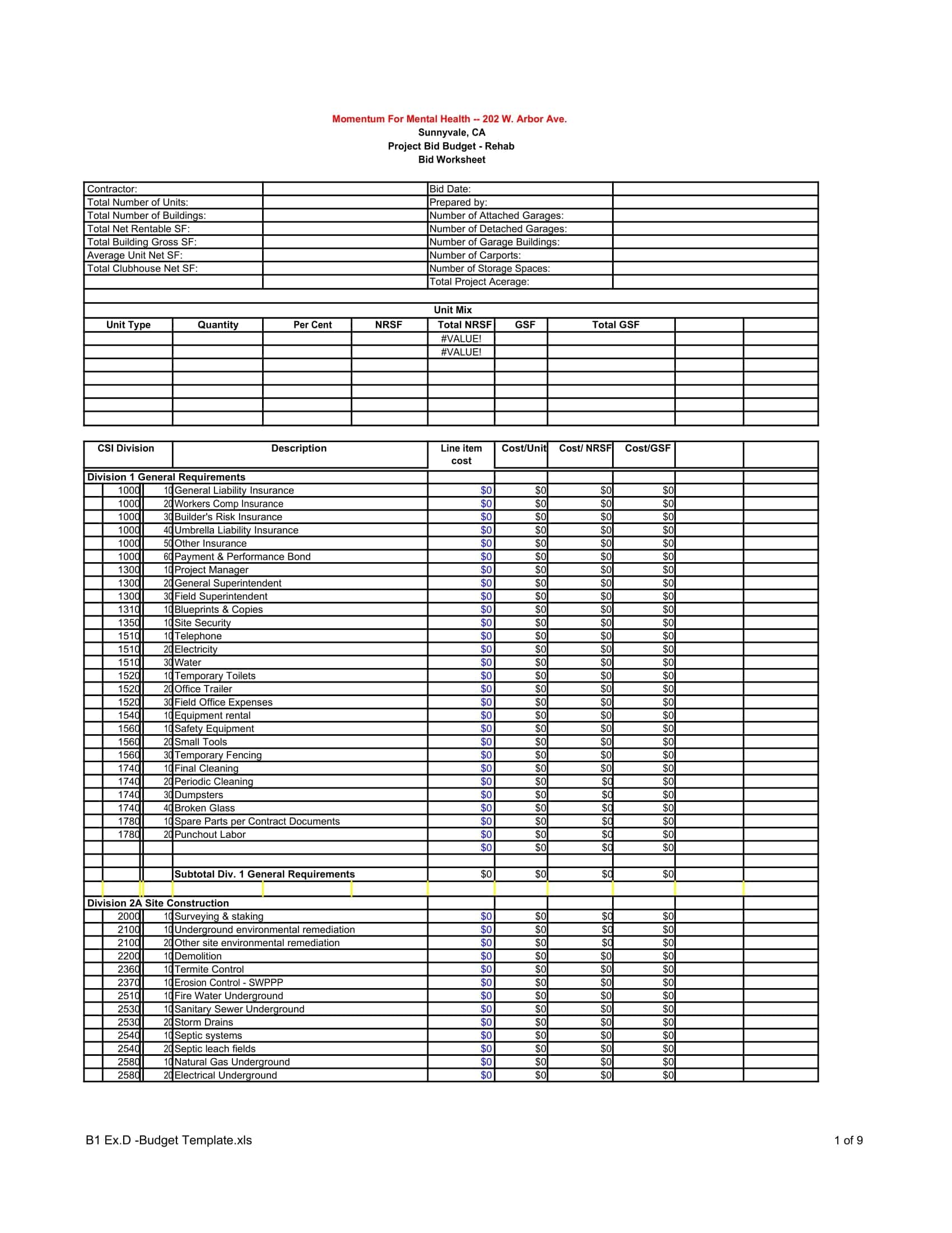 Construction Budget Download Doc Construction Budget Download Doc