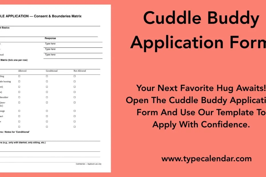 Cuddle Application Form