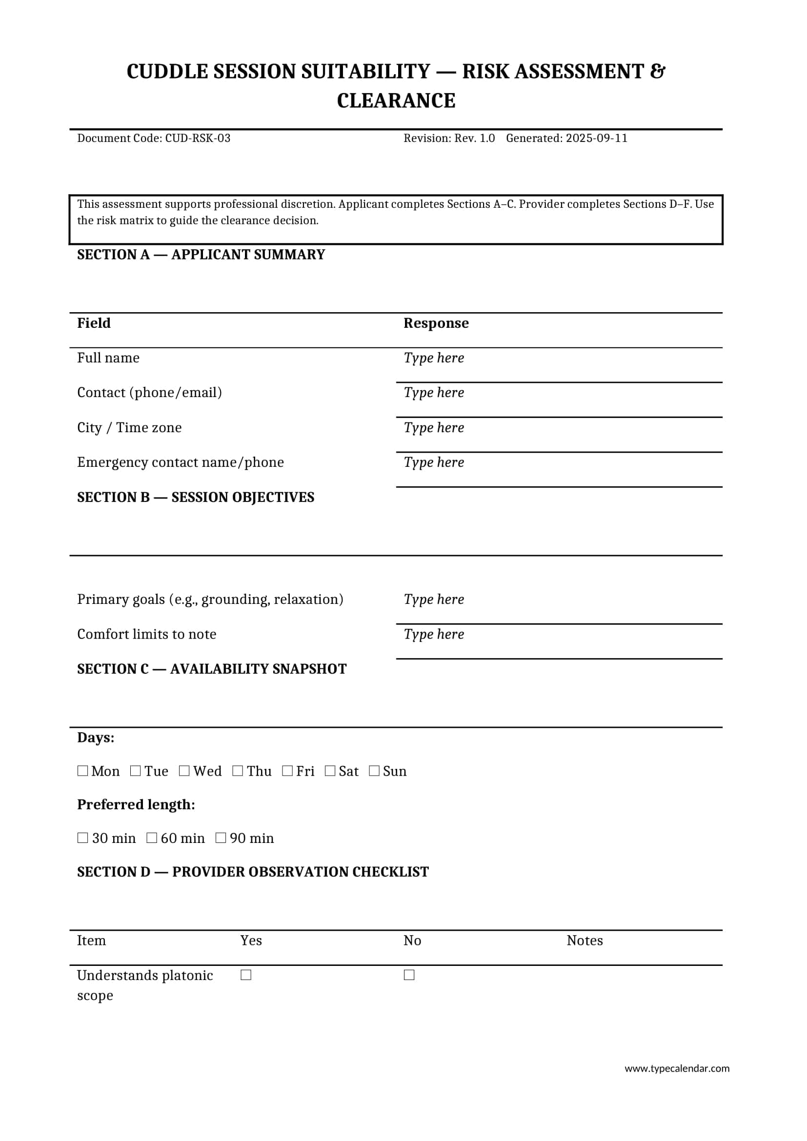 Cuddle Buddy Application Form Example Cuddle Buddy Application Form Example