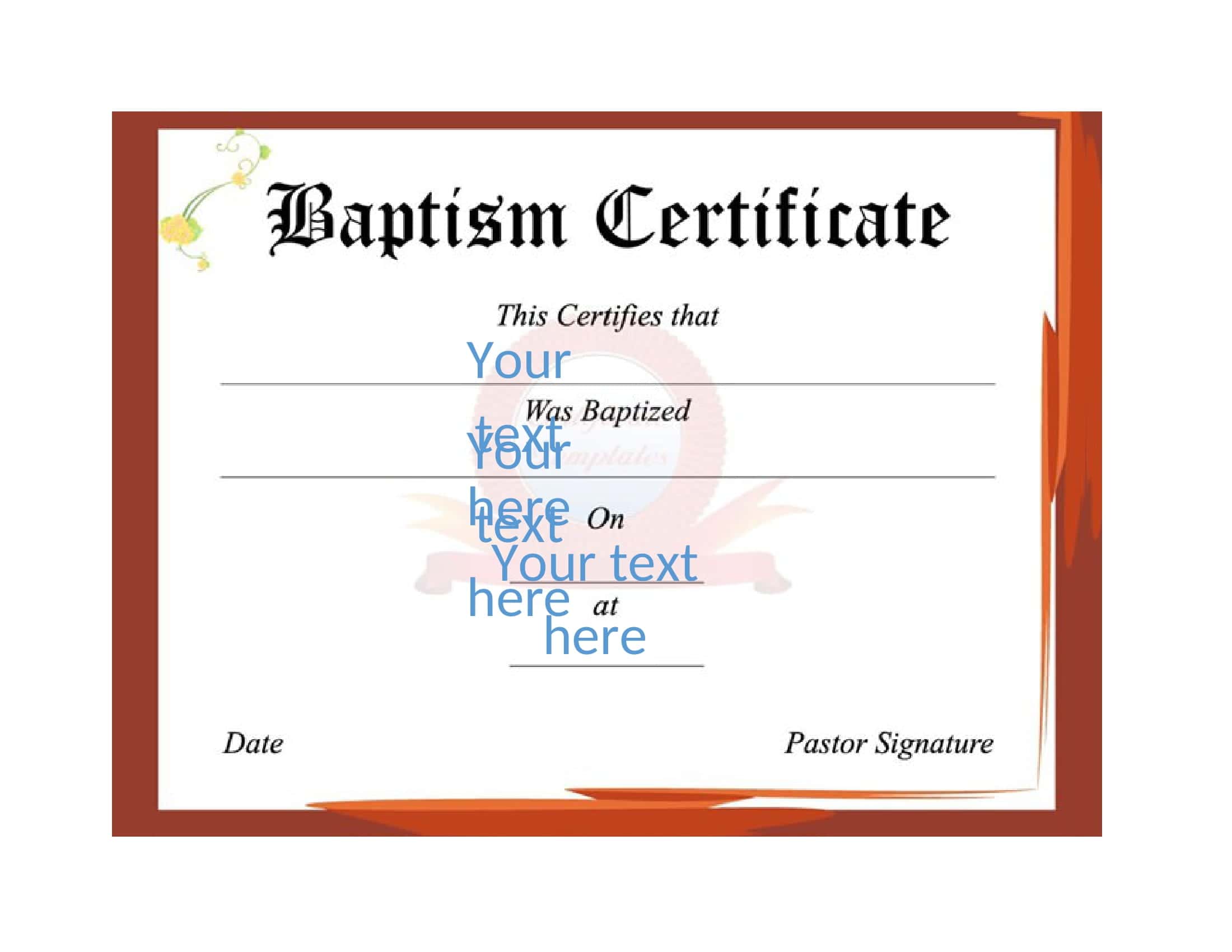 Doc Template Baby Dedication Certificate Doc Template Baby Dedication Certificate