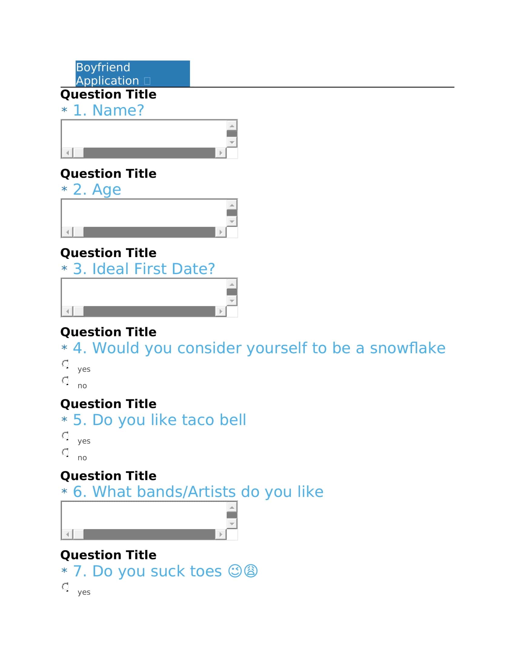 Editable Boyfriend Application Form Editable Boyfriend Application Form