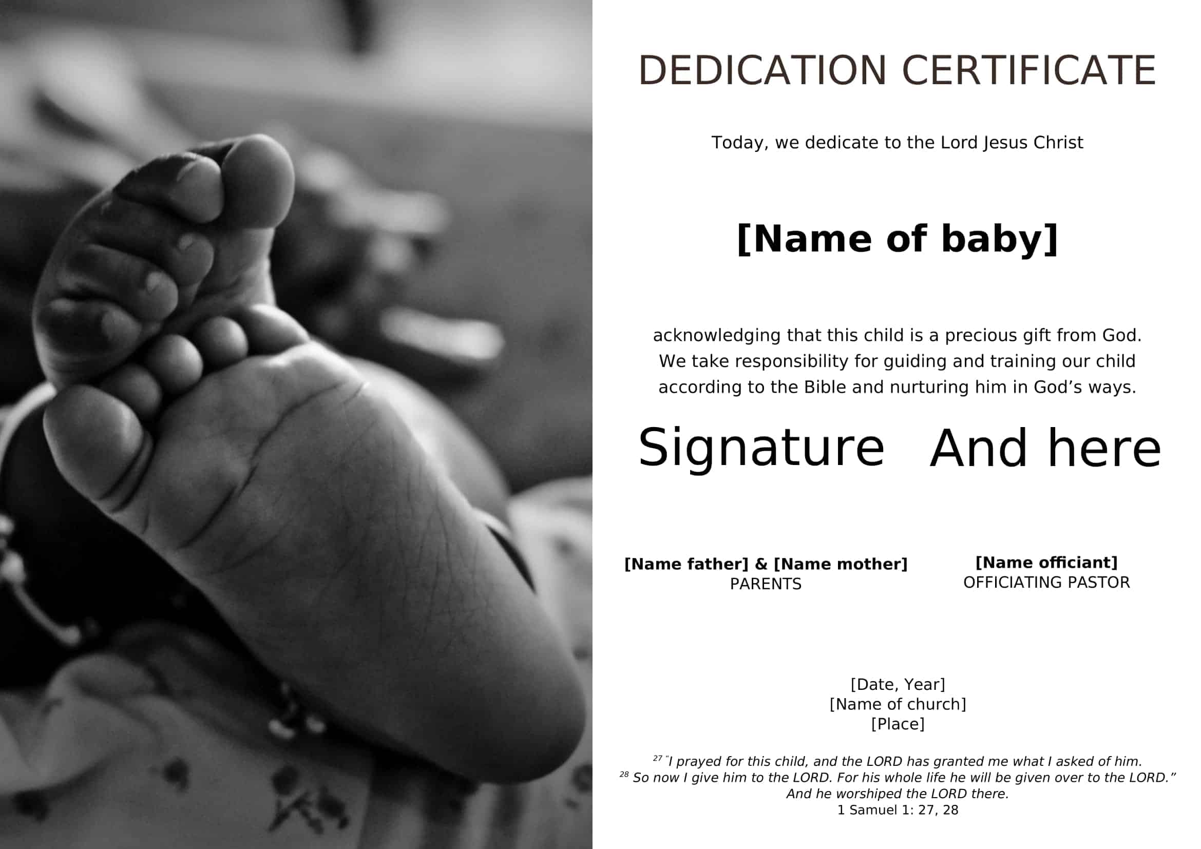 Editable Pdf Baby Dedication Certificate Editable Pdf Baby Dedication Certificate