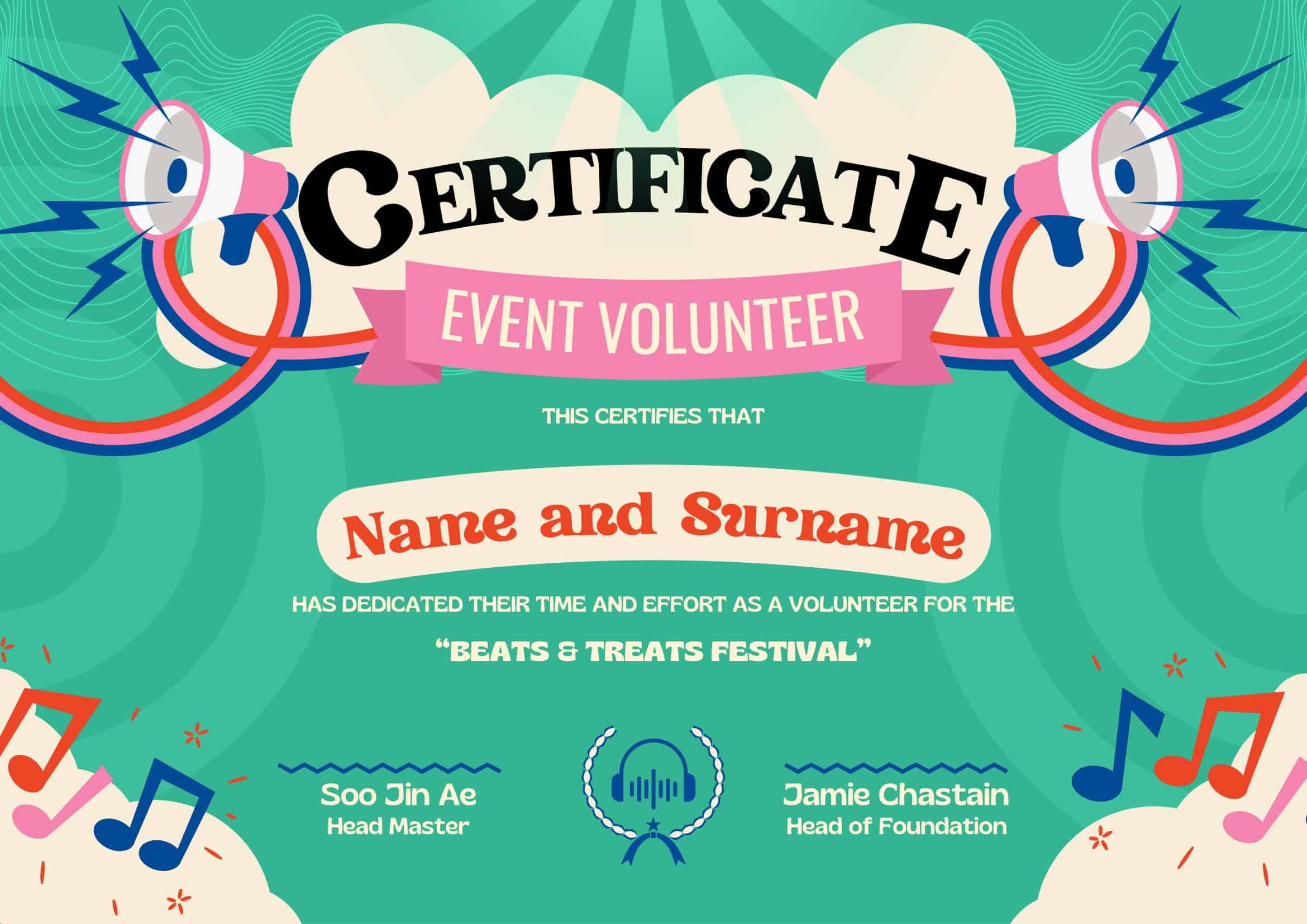 Editable Volunteer Certificate Editable Volunteer Certificate