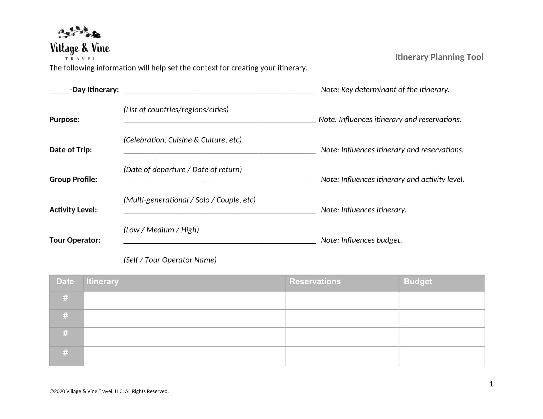 Excel Template Travel Planner Excel Template Travel Planner