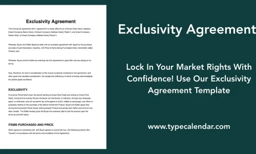 46 Free Printable Exclusivity Agreement Templates