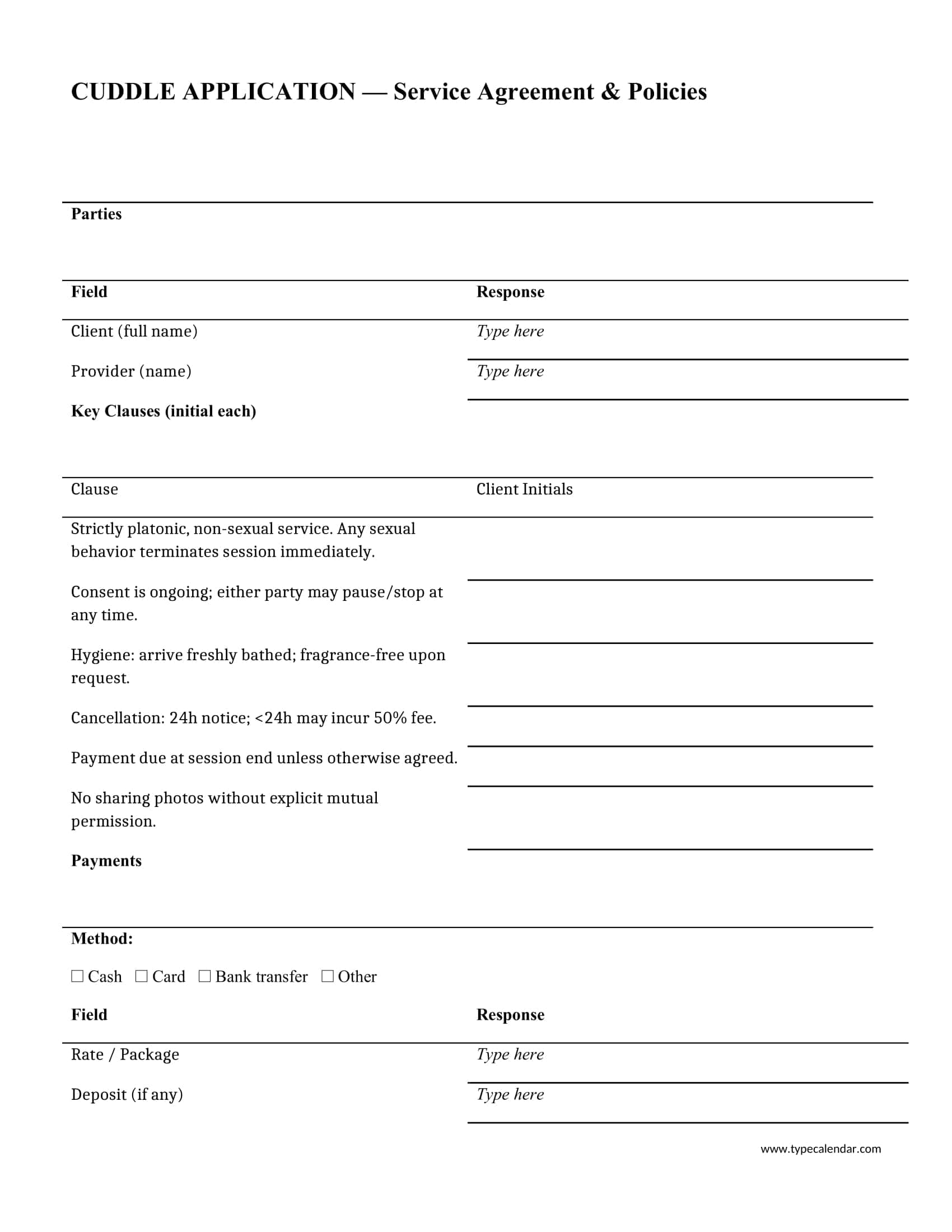 Fillable Cuddle Buddy Application Form Fillable Cuddle Buddy Application Form