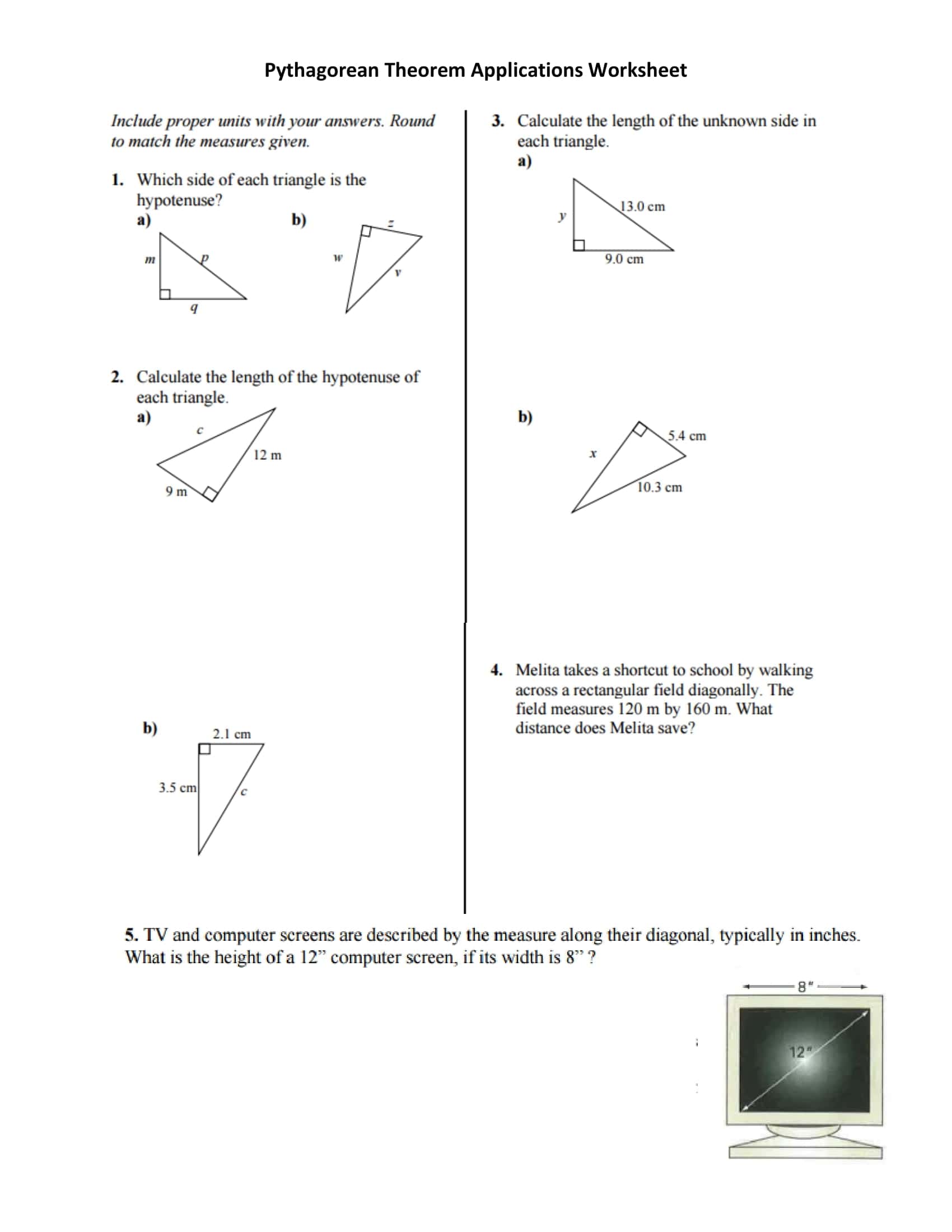 Fillable Printable Pythagorean Theorem Worksheets Fillable Printable Pythagorean Theorem Worksheets