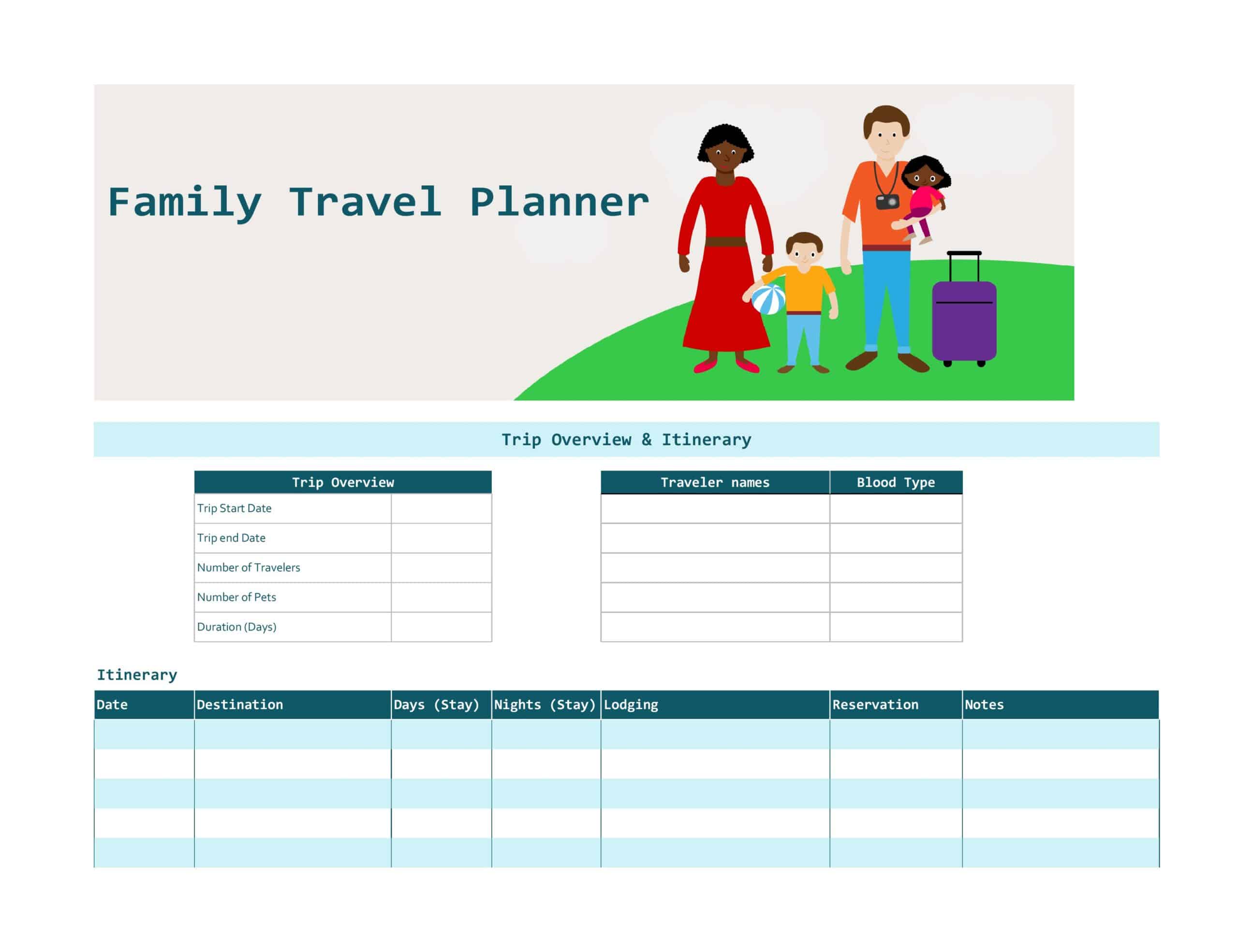 Fillable Travel Planner Fillable Travel Planner