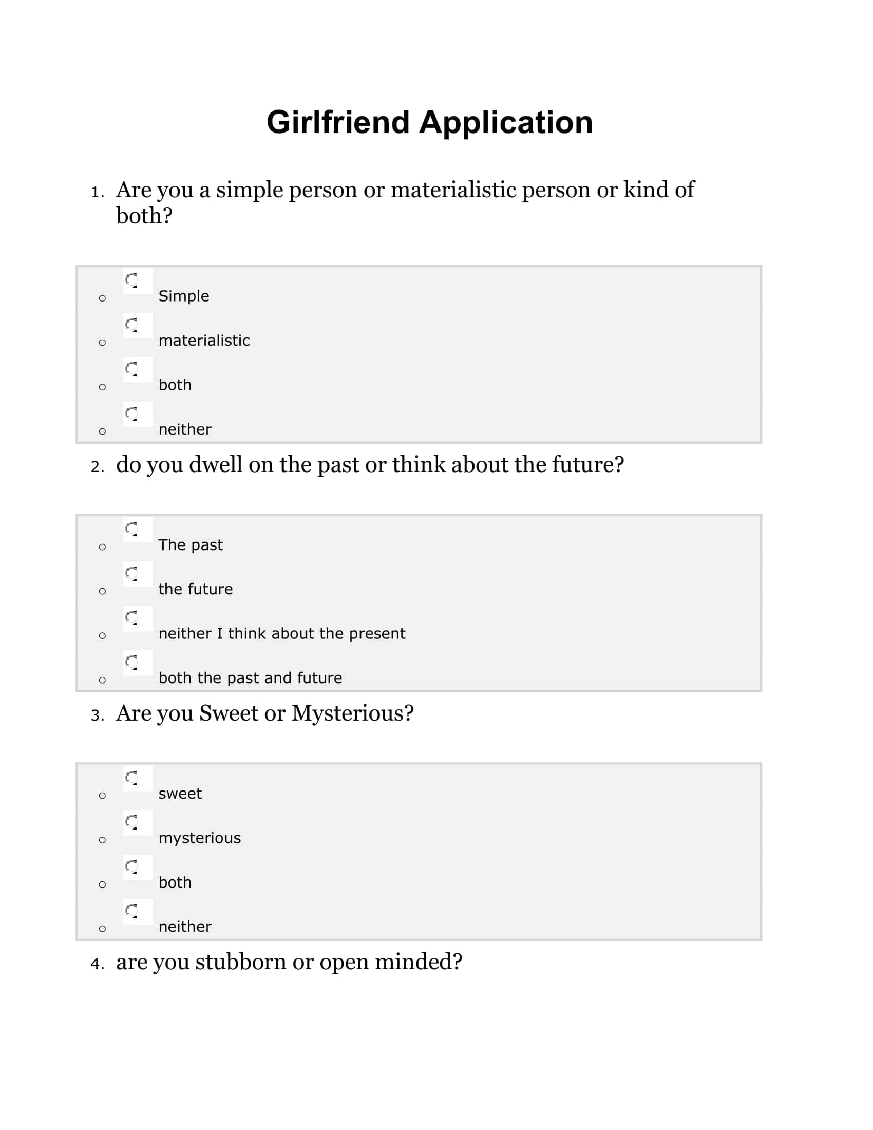 Girlfriend Application Form Template Word Girlfriend Application Form Template Word