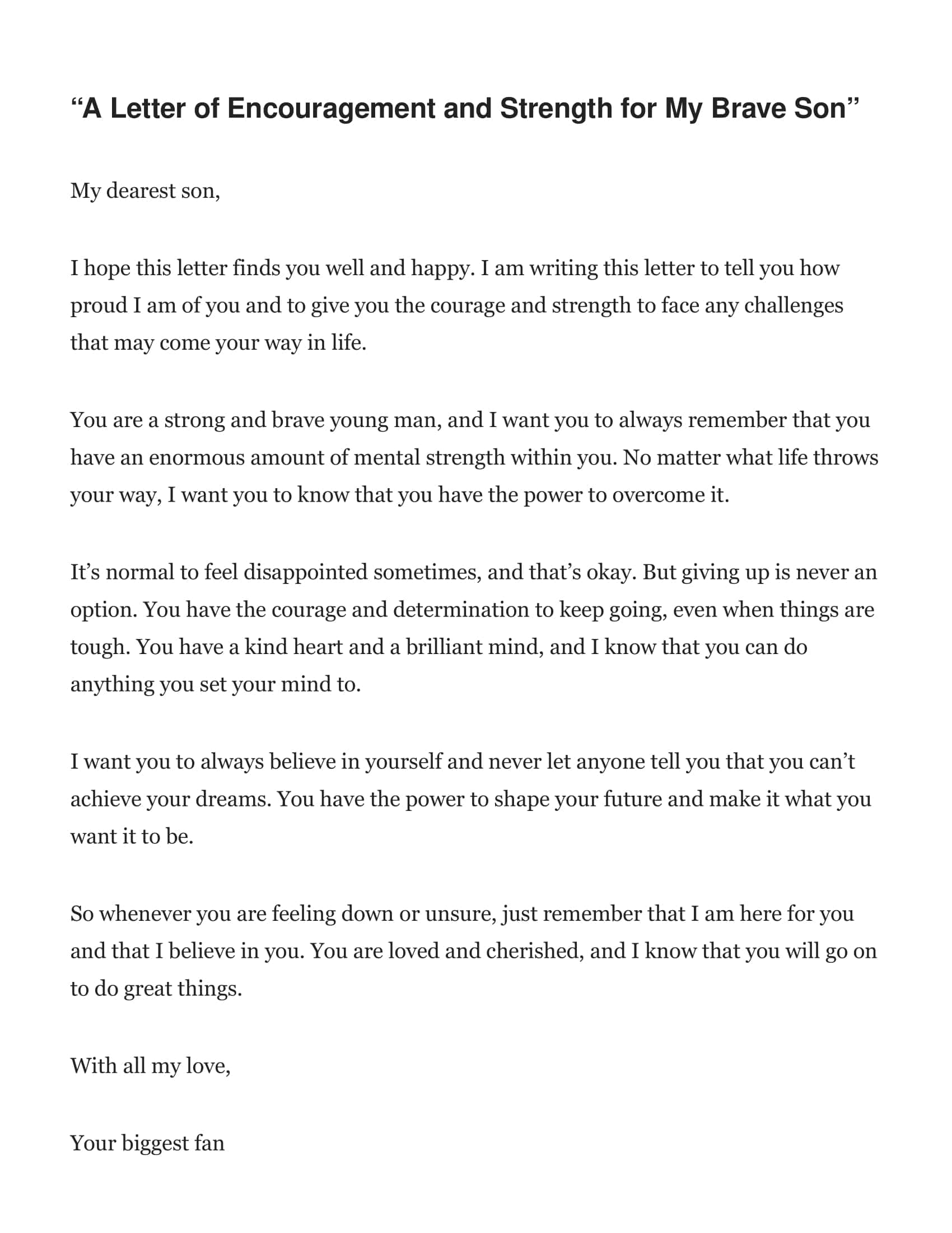 Letter Of Encouragement Fillable Pdf Letter Of Encouragement Fillable Pdf