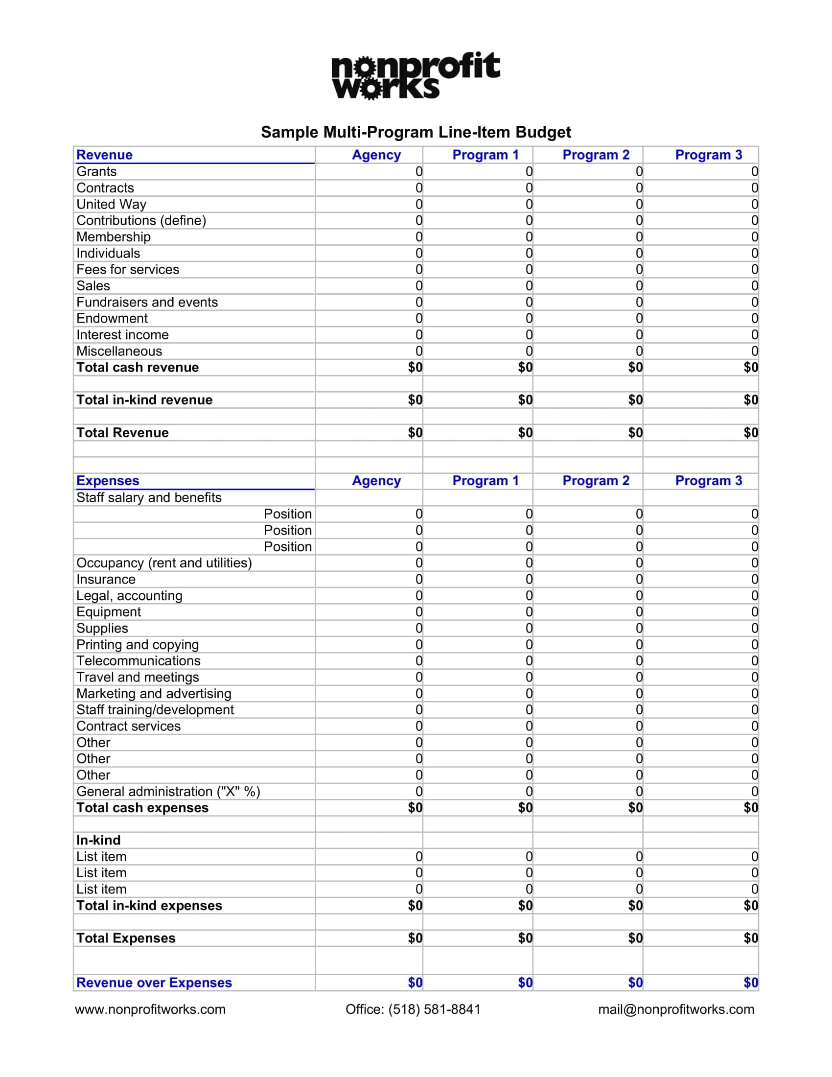 Nonprofit Budget Template Excel Nonprofit Budget Template Excel