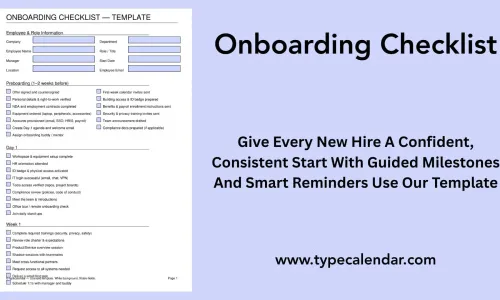 Free Printable Onboarding Checklist Templates