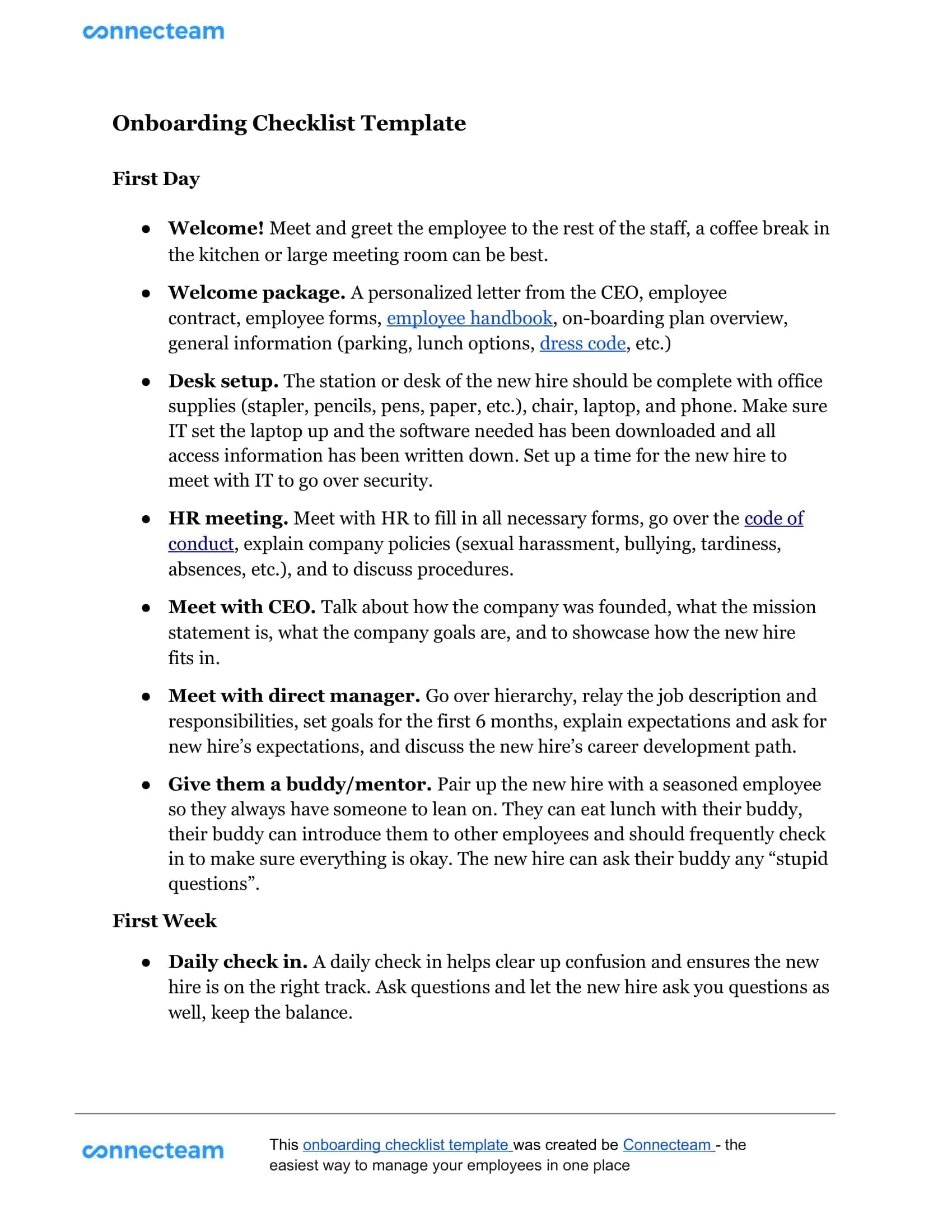 Onboarding Checklist Fillable Onboarding Checklist Fillable