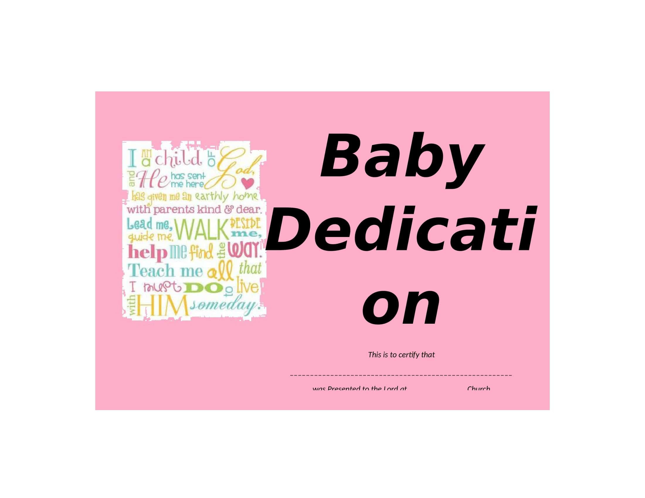 Pdf Template Baby Dedication Certificate Pdf Template Baby Dedication Certificate