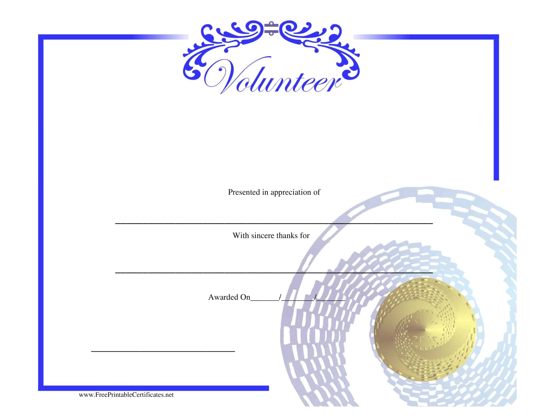 Pdf Volunteer Certificate Pdf Volunteer Certificate