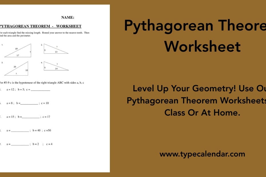 Pythagorean Theorem Worksheet