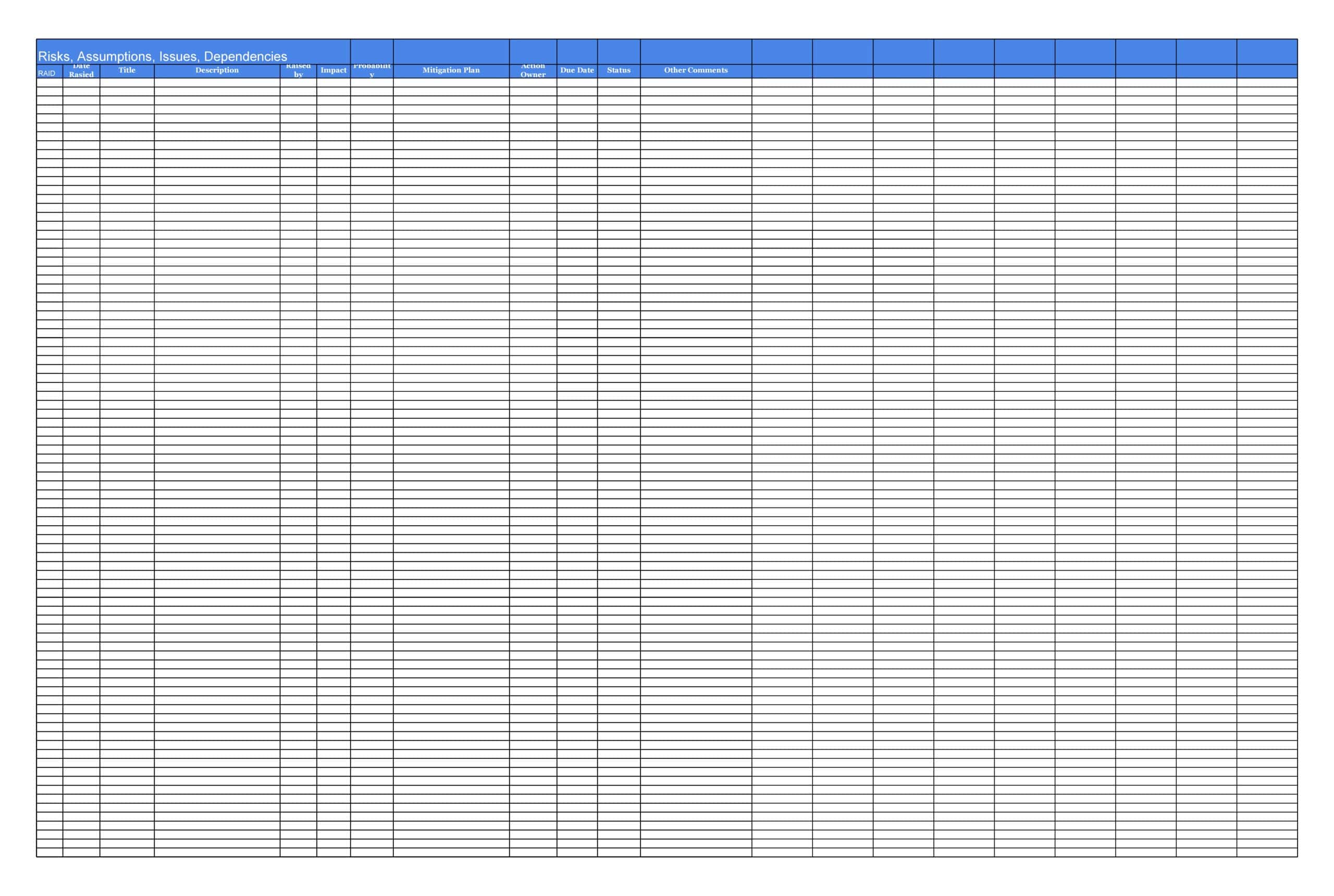 Raid Log Doc Template Raid Log Doc Template
