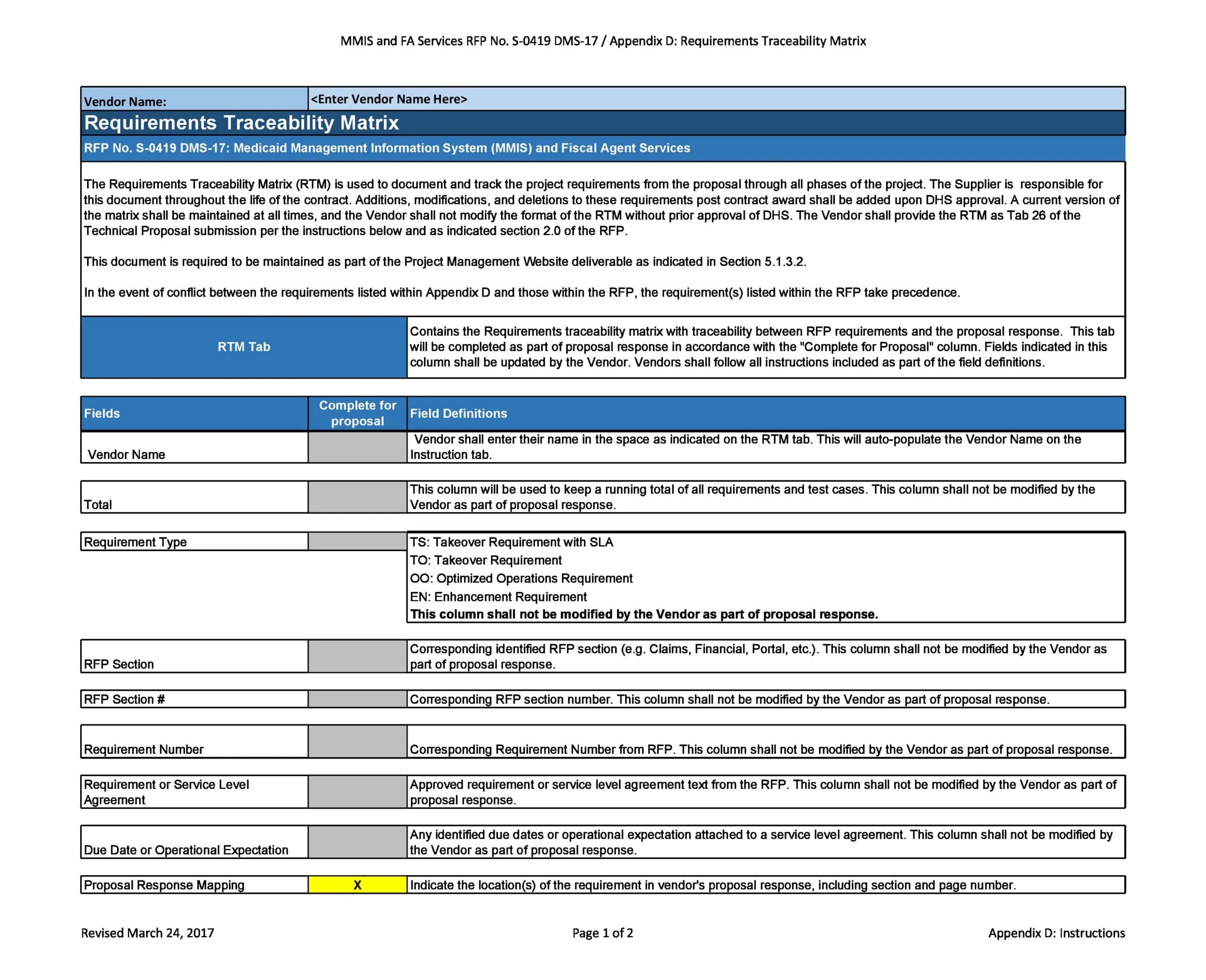 Requirements Traceability Matrix Free Requirements Traceability Matrix Free