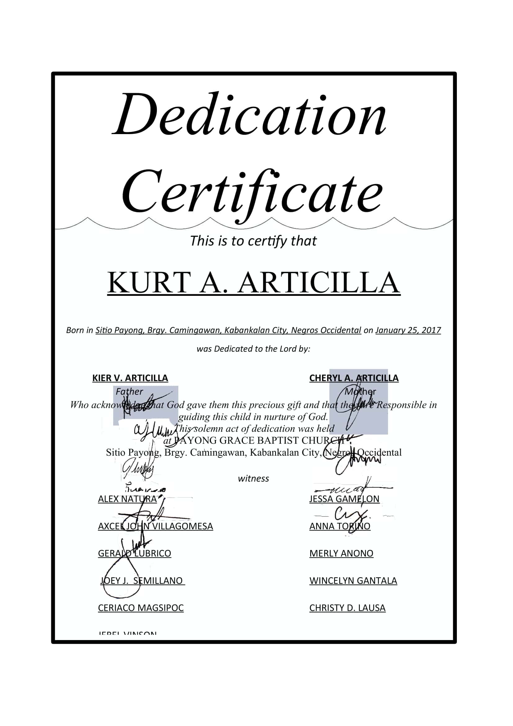 Simple Doc Baby Dedication Certificate Simple Doc Baby Dedication Certificate