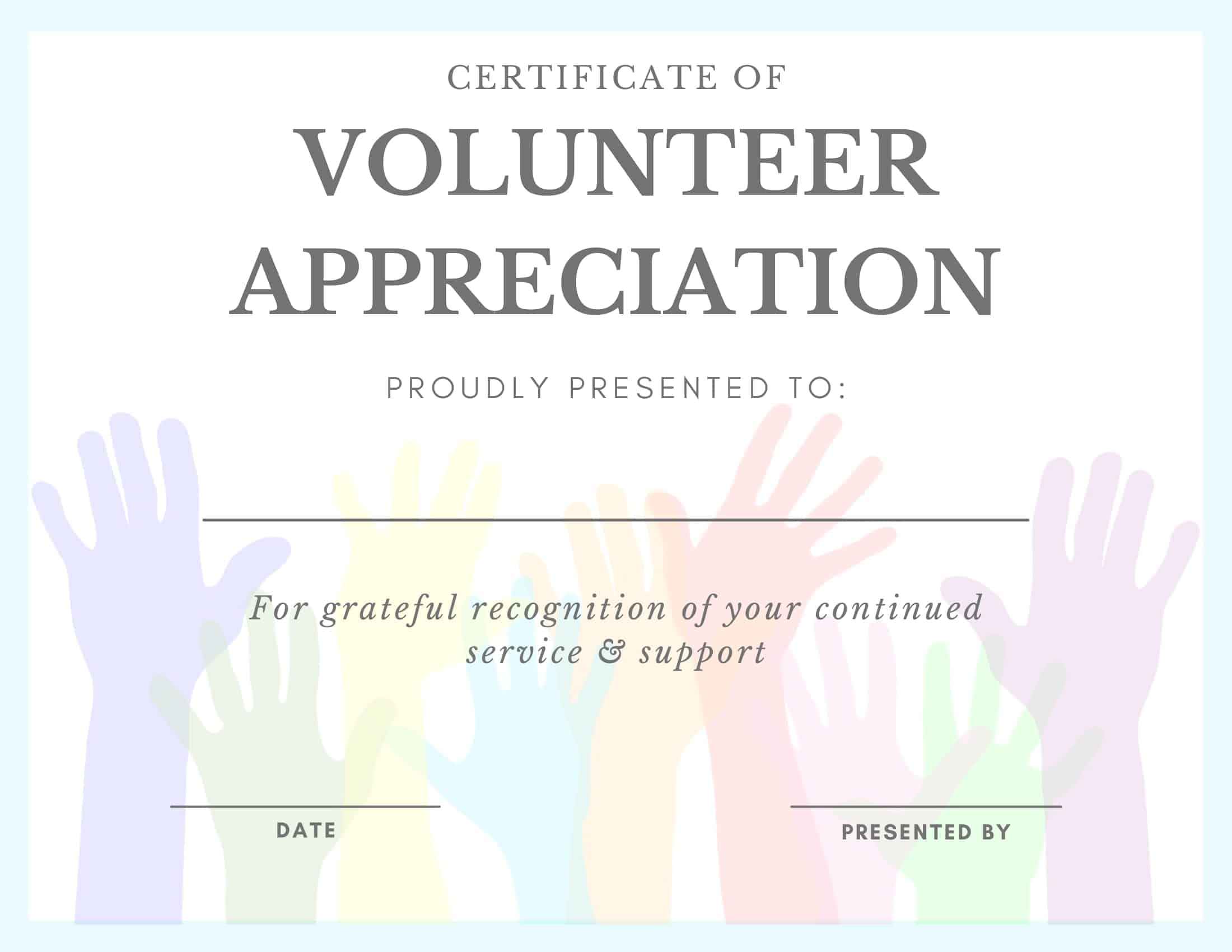 Simple Word Volunteer Certificate Simple Word Volunteer Certificate