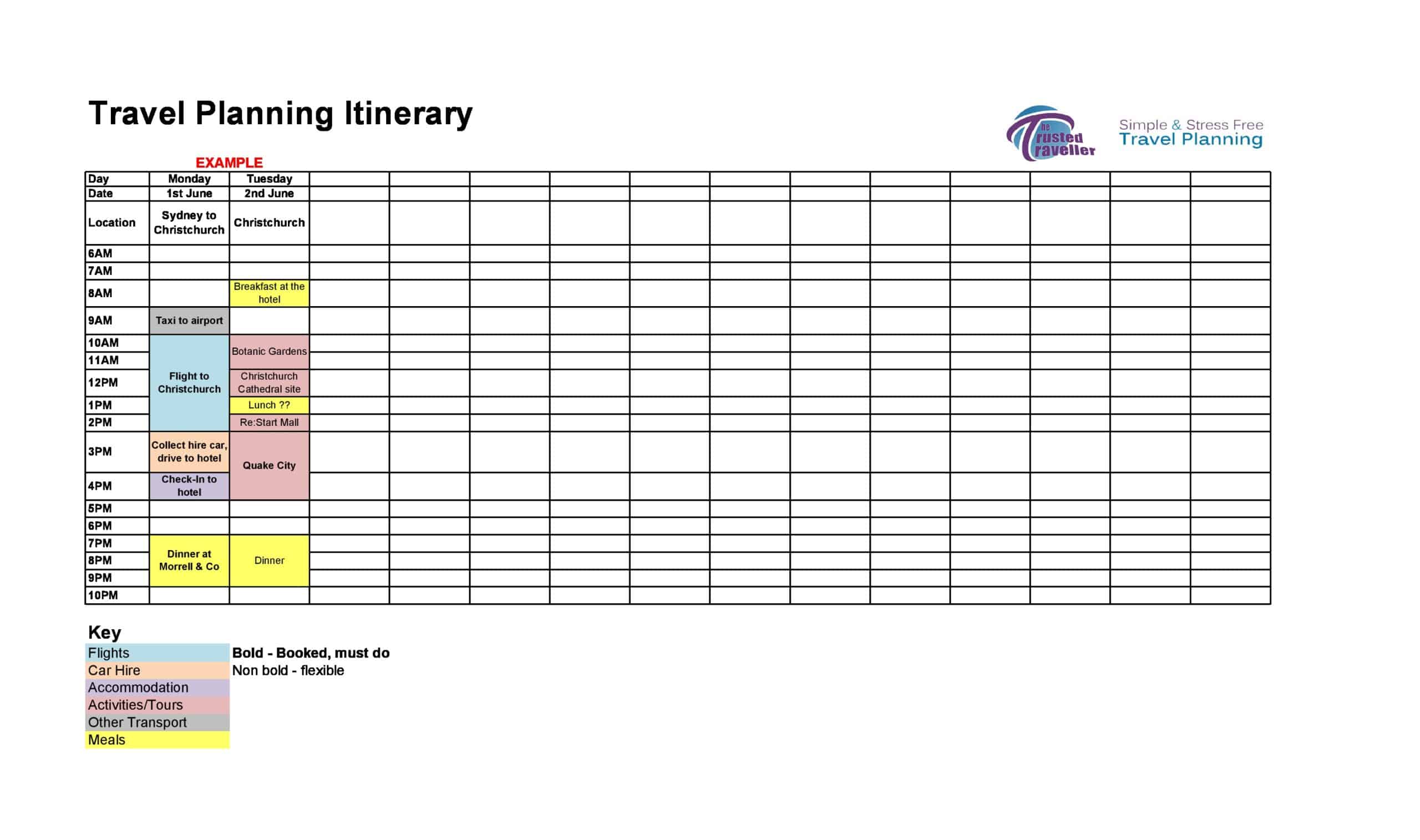 Template Travel Planner Template Travel Planner