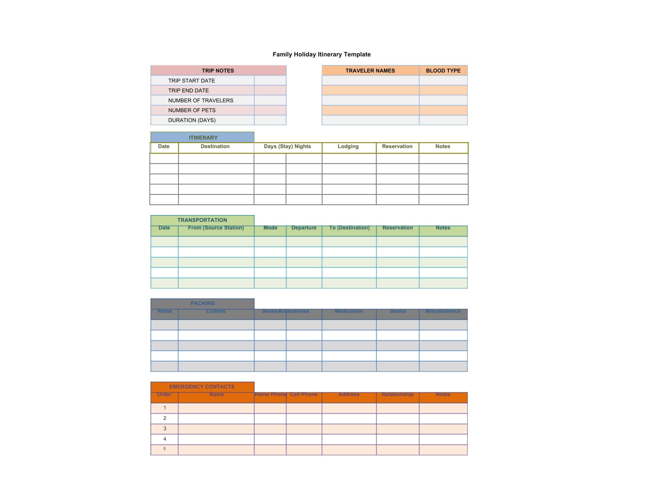 Travel Planner Download Excel Travel Planner Download Excel