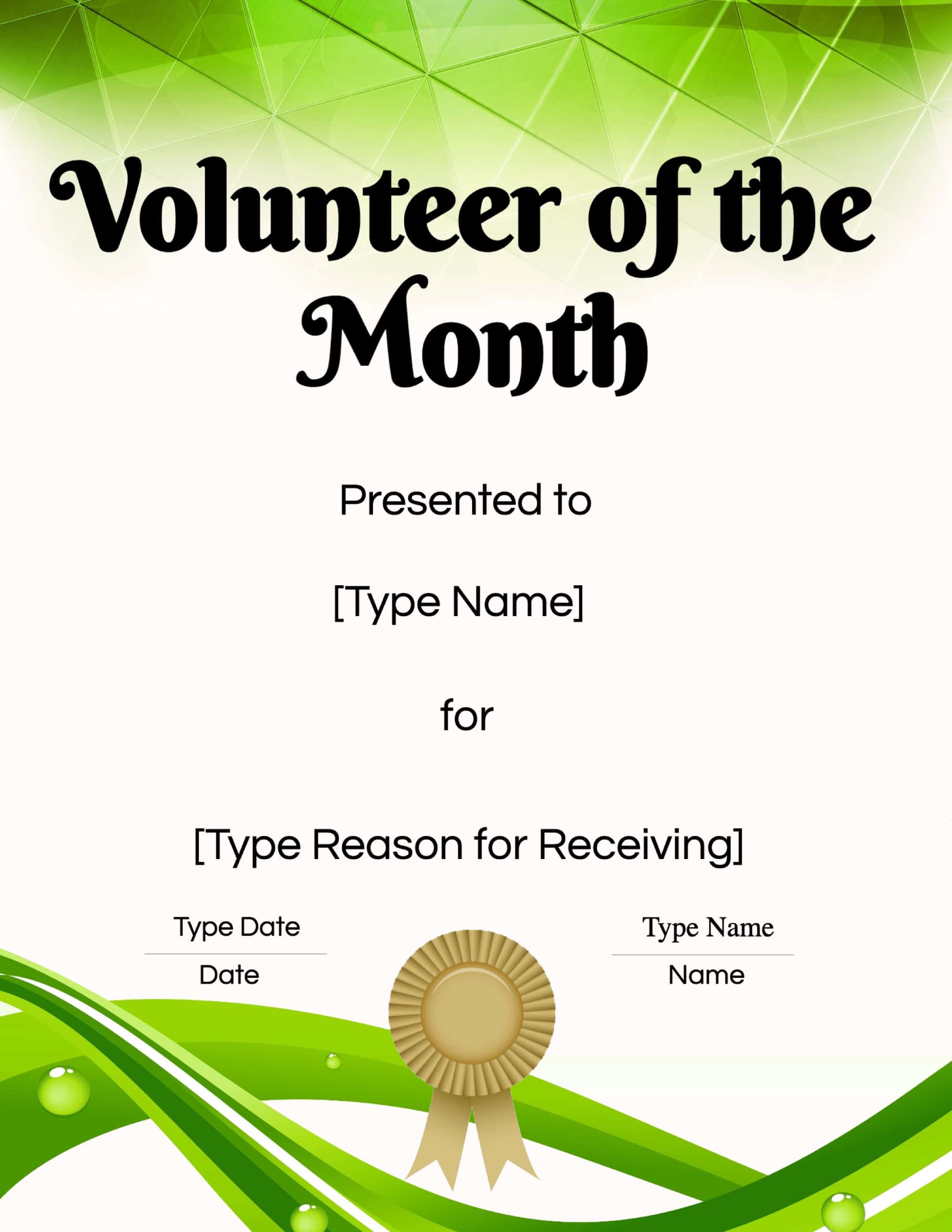 Volunteer Certificate Sample Volunteer Certificate Sample