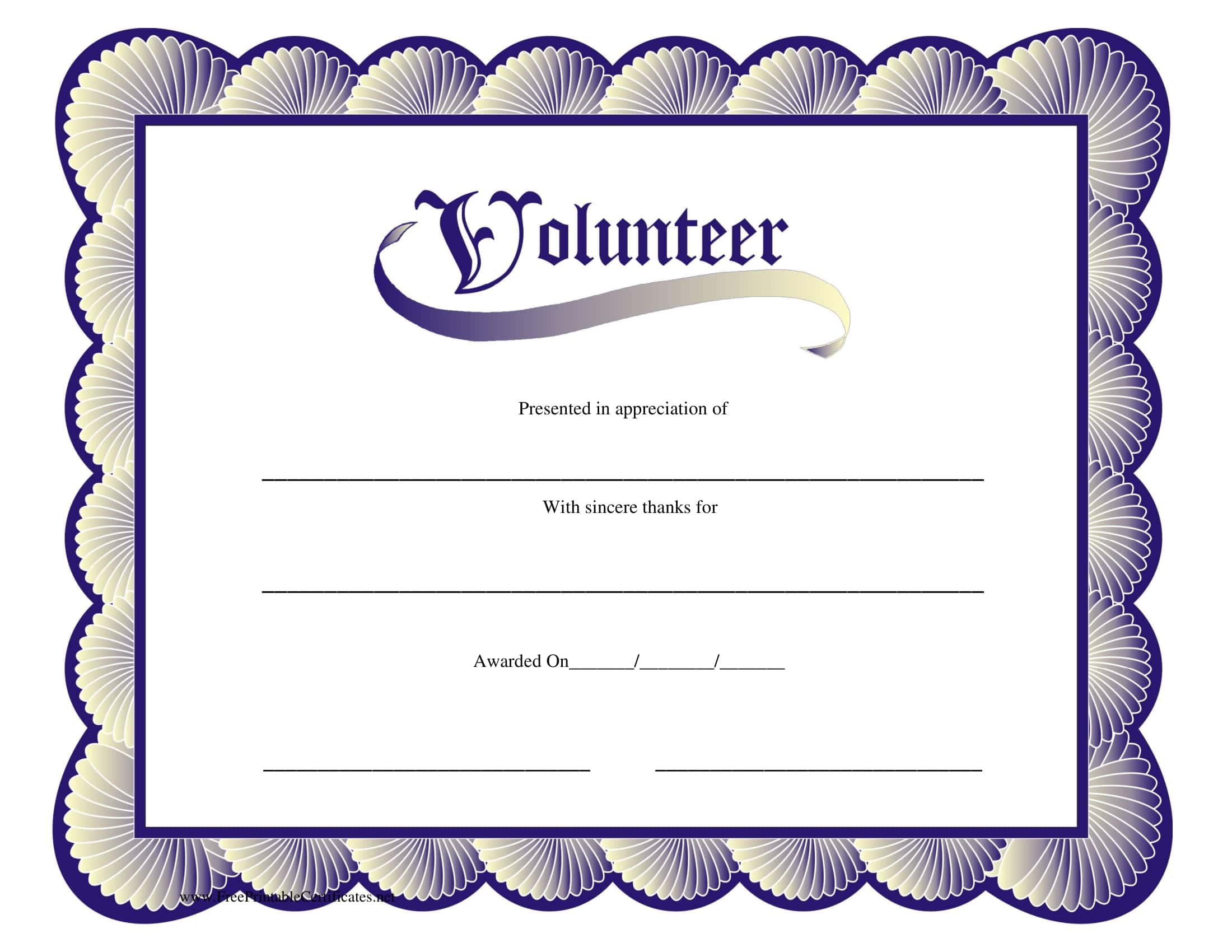 Volunteer Certificate Simple Volunteer Certificate Simple