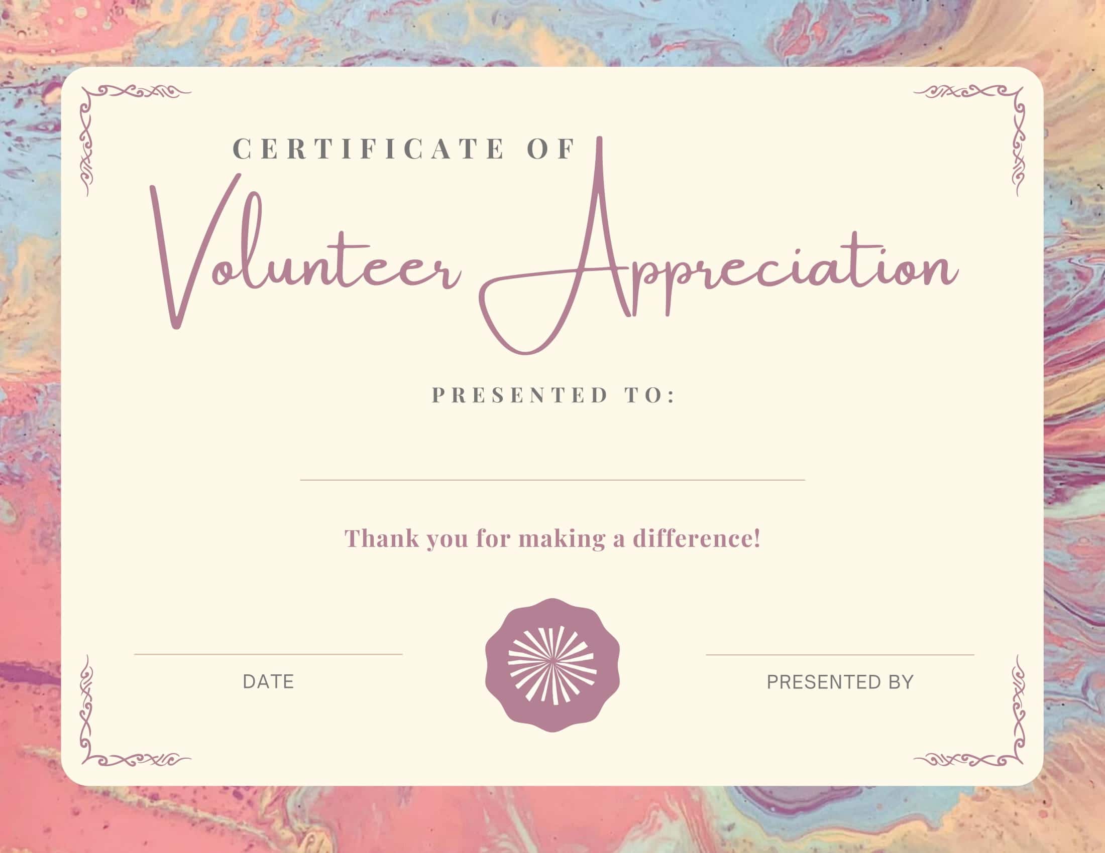 Volunteer Certificate Template Pdf Volunteer Certificate Template Pdf