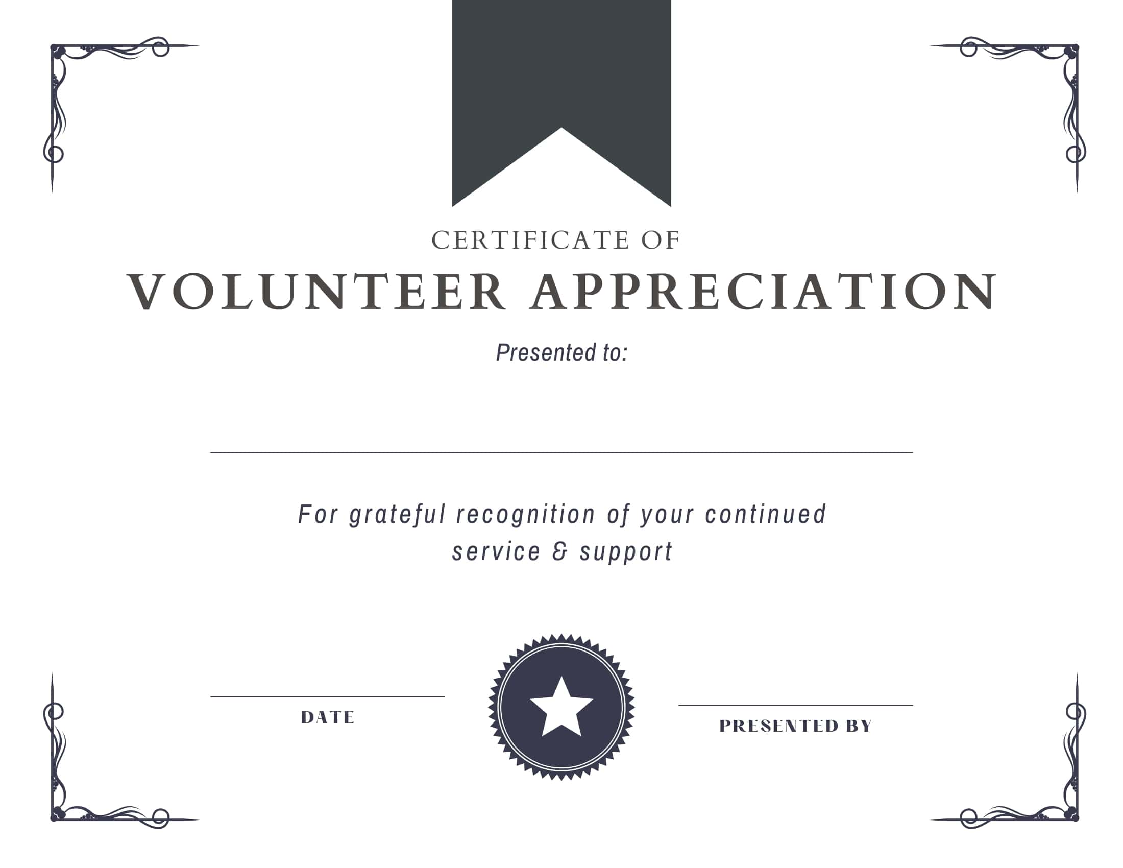 Volunteer Certificate Template Word Volunteer Certificate Template Word