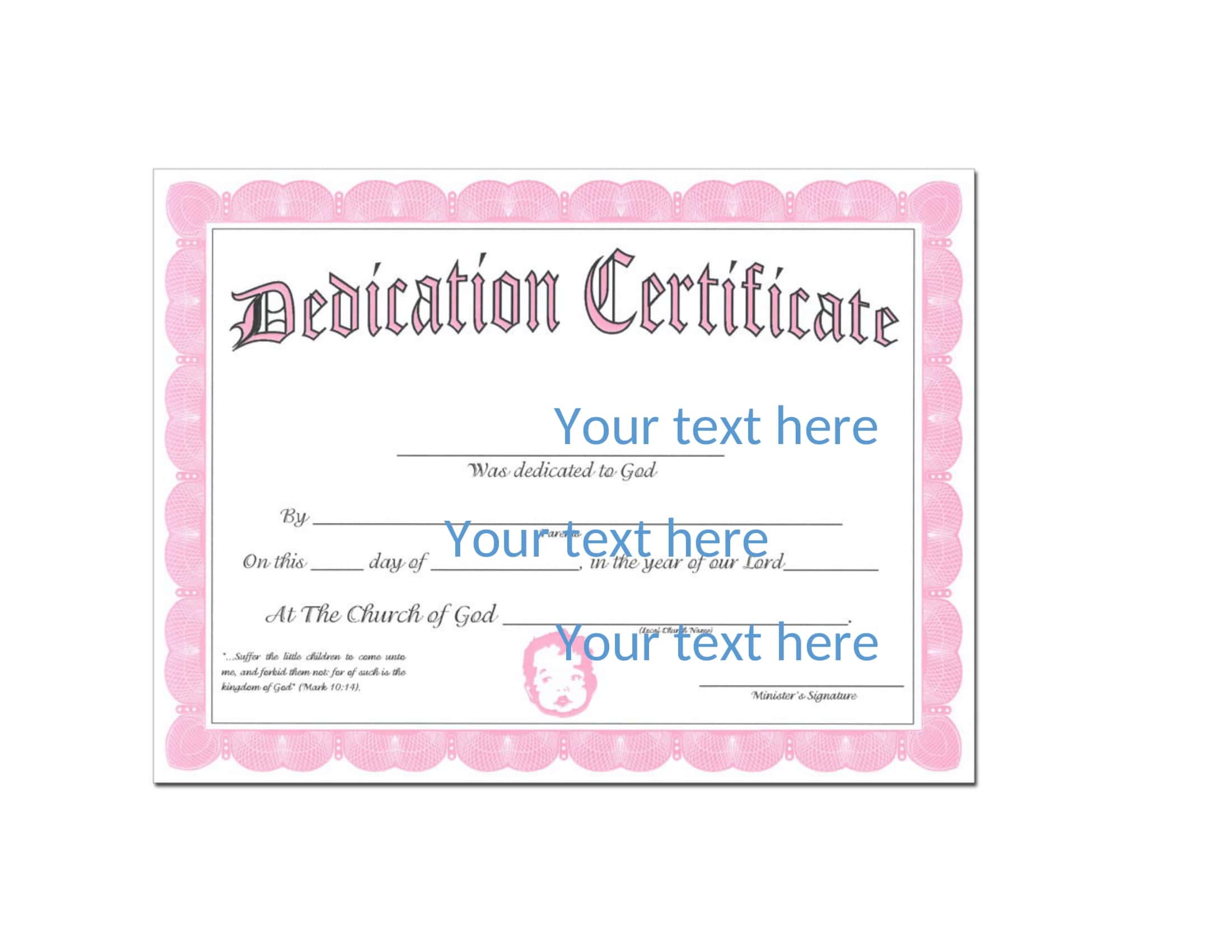 Word Template Baby Dedication Certificate Word Template Baby Dedication Certificate
