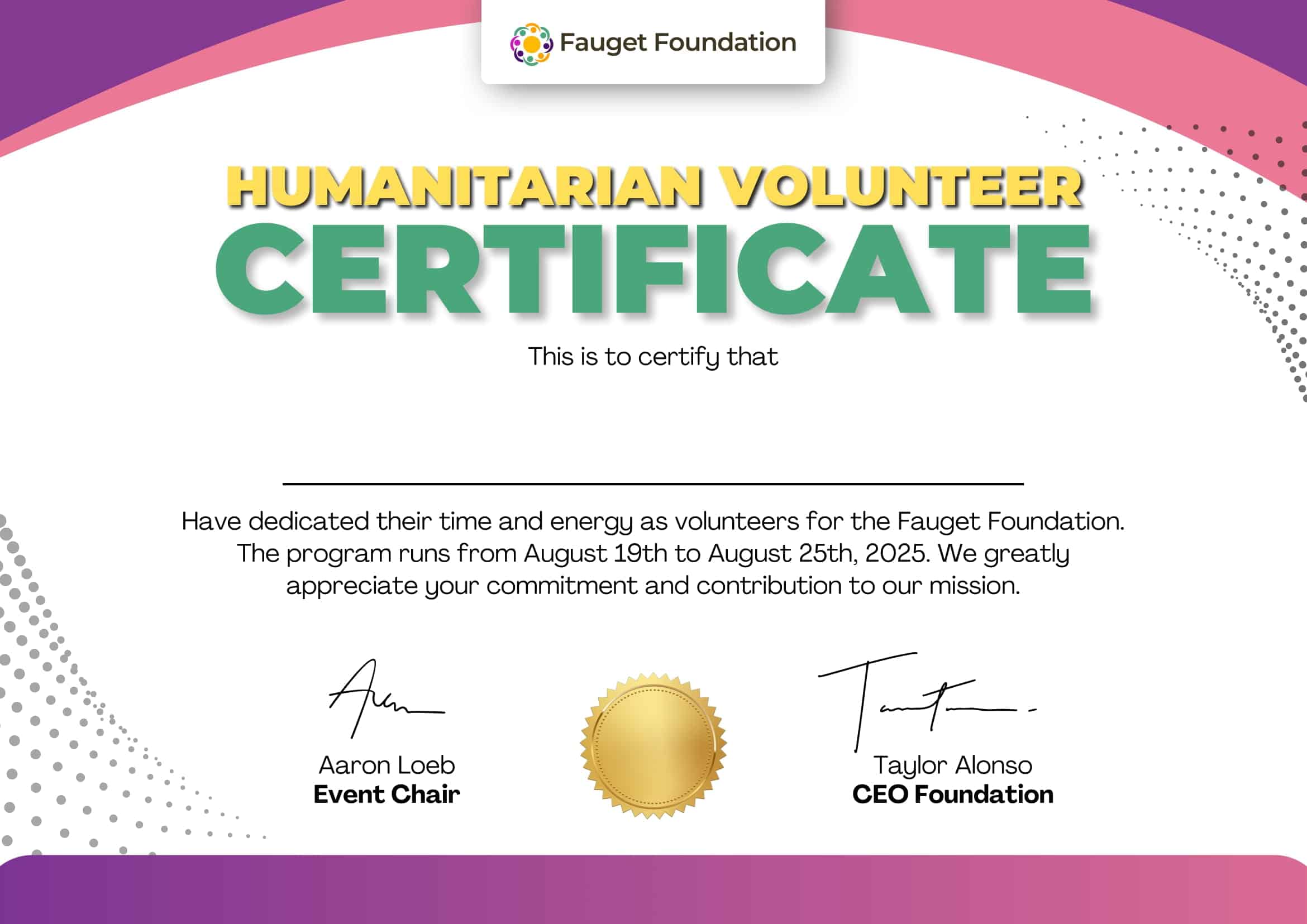 Word Volunteer Certificate Word Volunteer Certificate