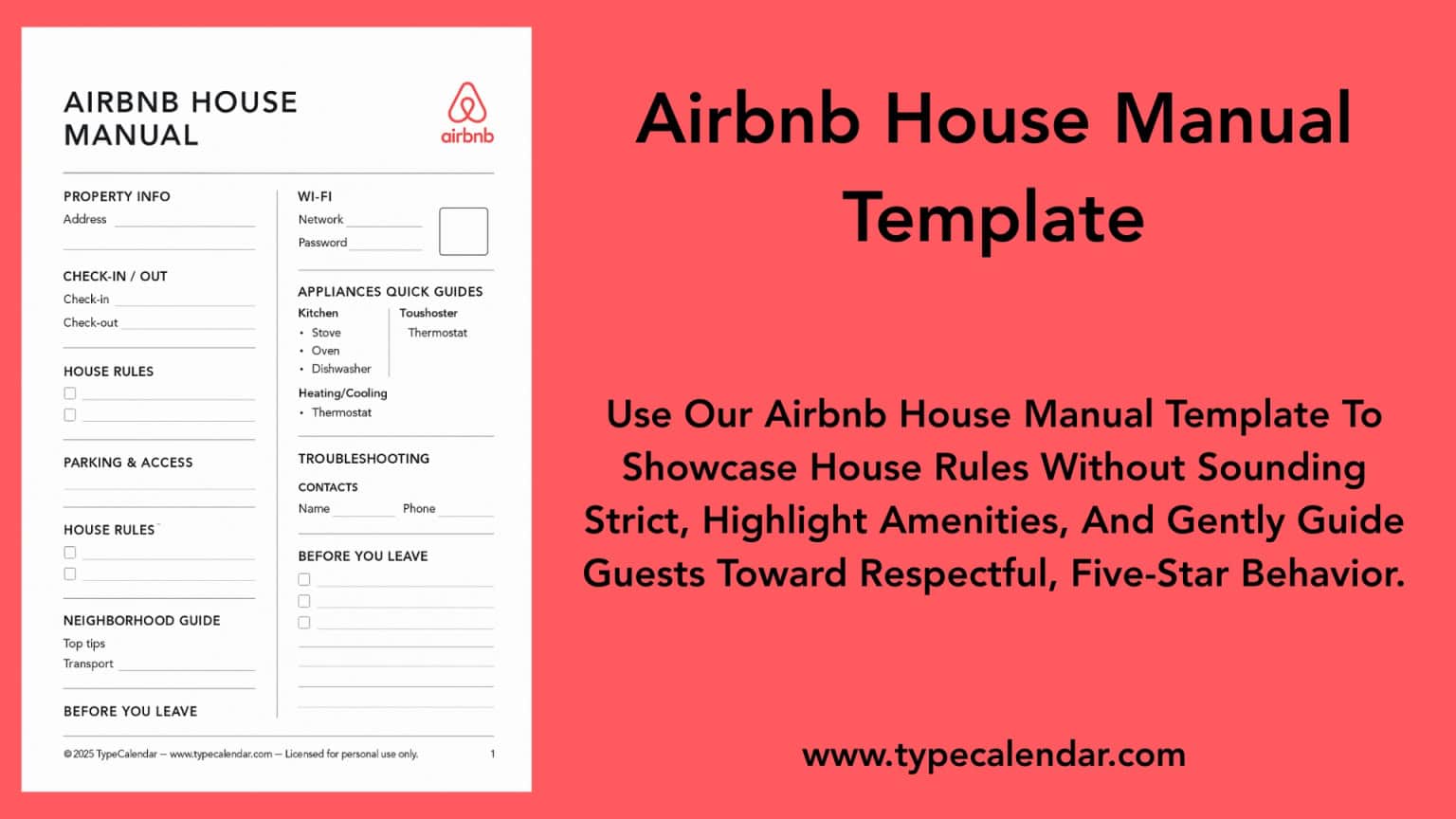 29 Free Printable Airbnb House Manual Templates [PDF]