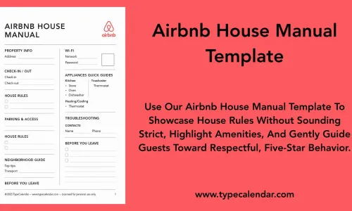 Free Printable Airbnb House Manual Templates