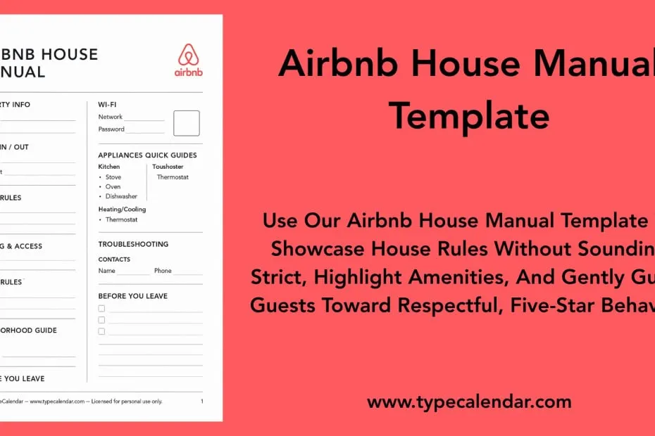 Airbnb House Manual Template