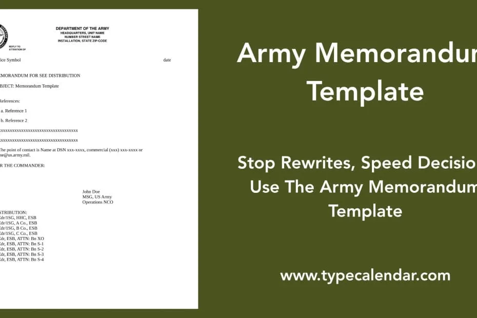 Army Memorandum Template