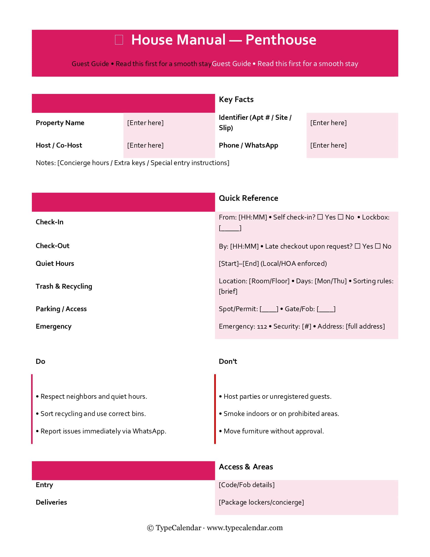 Penthouse Airbnb Manual Penthouse Airbnb Manual