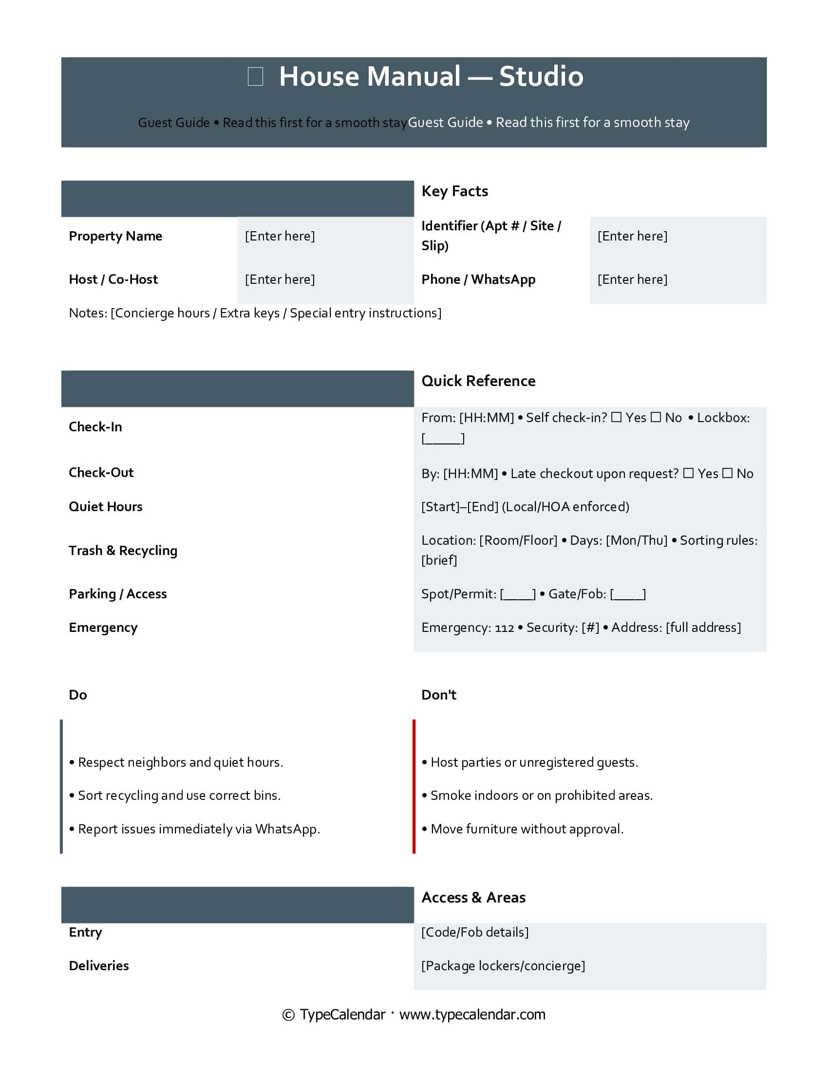 Studio House Airbnb Manual Studio House Airbnb Manual