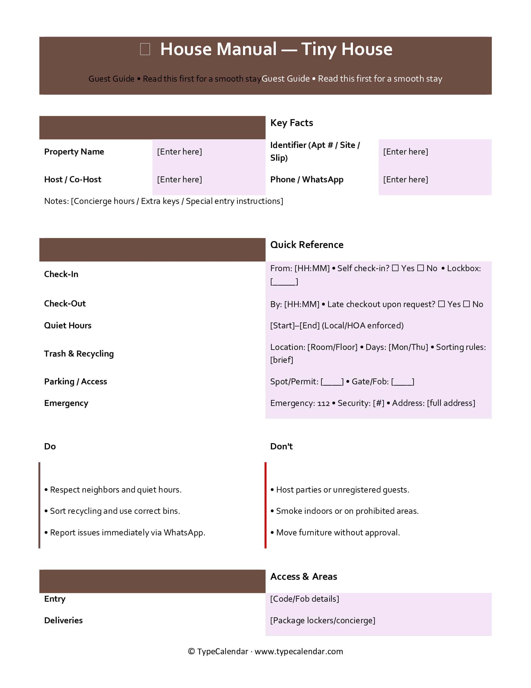 Tiny House Airbnb Manual Tiny House Airbnb Manual